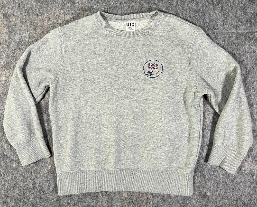 Uniqlo UT Pieter Ceizer Good Mood Kids Graphic Sweatshirt Gray 416073 Size 9-10